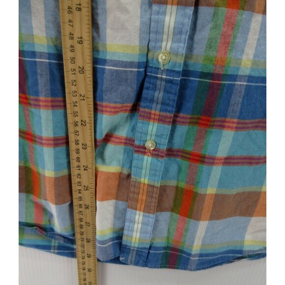 Ralph Lauren Shirt Medium Indian Madras Plaid Yellow Pony Button Down - Picture 5 of 13